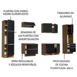 Combo completo de Cocina 320cm Marrón/Negro Lux Madesa 03