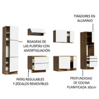 Combo completo de Cocina 320 cm 9 Puertas 5 Cajones Sin Mesada Marrón/Blanco Lux Madesa 03