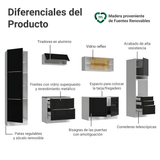 Combo completo de Cocina 320 cm Blanco/Negro Lux Madesa 08