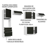 Combo completo de Cocina 340cm Blanco/Negro Lux Madesa 01