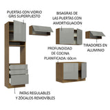 Combo completo de Cocina 340cm Marrón/Gris Lux Madesa 01