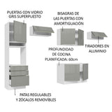 Combo completo de Cocina 340cm Blanco/Gris Lux Madesa 01