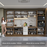 Combo completo de Cocina con Cristalero 340 cm Madesa Lux MB 02