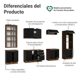 Combo completo de Cocina 340 cm Marrón/Negro Lux Madesa 03