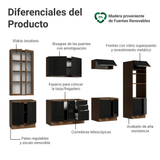 Combo completo de Cocina 340 x 60 cm Marrón/Negro Lux Madesa 04