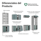 Combo completo de Cocina 340 cm 14 Puertas 3 Cajones Sin Mesada Blanco/Gris Lux Madesa