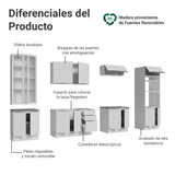 Combo completo de Cocina 340 x 60 cm Blanco/Blanco Aterciopelado Lux Madesa 04