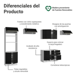 Combo completo de Cocina 350 x 60 cm Blanco/Negro Lux Madesa 02