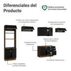 Combo completo de Cocina 350 cm 9 Puertas 3 Cajones Sin Mesada Marrón/Negro Lux Madesa 02