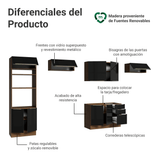 Combo completo de Cocina 350 x 60 cm Marrón/Negro Lux Madesa 02