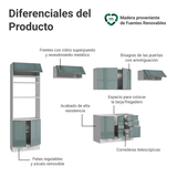 Combo completo de Cocina 350 x 60 cm Blanco/Gris Lux Madesa 02