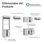 Combo completo de Cocina 350 cm 9 Puertas 3 Cajones Sin Mesada Blanco Lux Madesa