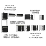 Combo completo de Cocina 400cm Blanco/Negro Lux da Thauane Madesa