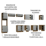 Combo completo de Cocina 400 cm Marrón/Gris Lux Madesa