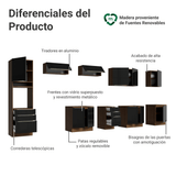 Combo completo de Cocina 400 cm Marrón/Negro Lux Madesa 05