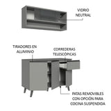 Cocina Compacta 120 cm Gris Nice Madesa 01