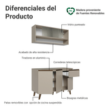 Cocina Compacta 120 cm Sin Patas Nice Crema 02