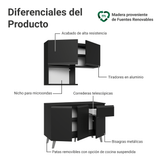 Cocina Compacta 120 cm Negro Nice Madesa 05