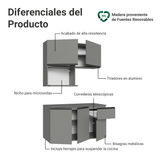 Combo de Cocina 120 cm Flotante Gris Nice Madesa 06