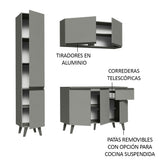 Cocina Compacta 160cm Gris Nice Madesa 01