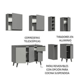 Combo Completo de Cocina 180 cm Gris Nice Madesa 01