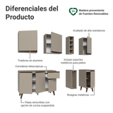 Cocina Compacta 180 cm Crema Nice Madesa 01
