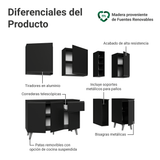 Cocina Compacta 180 cm Negro Nice Madesa 01