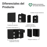 Cocina Compacta 180 cm Flotante Negro Nice Madesa 04
