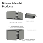 Combo completo de Cocina Flotante Nice 200 cm 5 Puertas (Con Mesada) Gris 02 Madesa