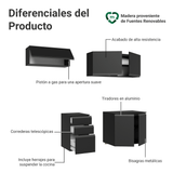 Cocina Compacta 200 cm Flotante Negro Nice Madesa 05