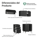 Cocina Compacta 200 cm Negro Nice Madesa 06