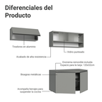 Combo completo de Cocina Flotante Nice 200 cm 5 Puertas (Con Mesada) Gris 07 Madesa