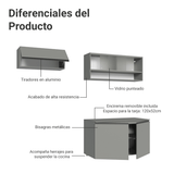 Combo de Cocina Flotante 200cm Gris Nice Madesa 07