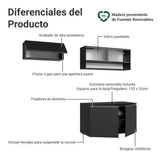 Cocina Compacta 200 cm Flotante Negro Nice Madesa 07