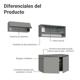 Combo de Cocina Flotante 200cm Gris Nice Madesa 08