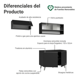Cocina Compacta 200 cm Negro Nice Madesa 09