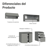 Combo de Cocina Flotante 200cm Gris Nice Madesa 12