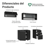 Cocina Compacta 200 cm Flotante Negro Nice Madesa 12