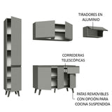 Combo Completo de Cocina 220 cm Gris Nice Madesa 01