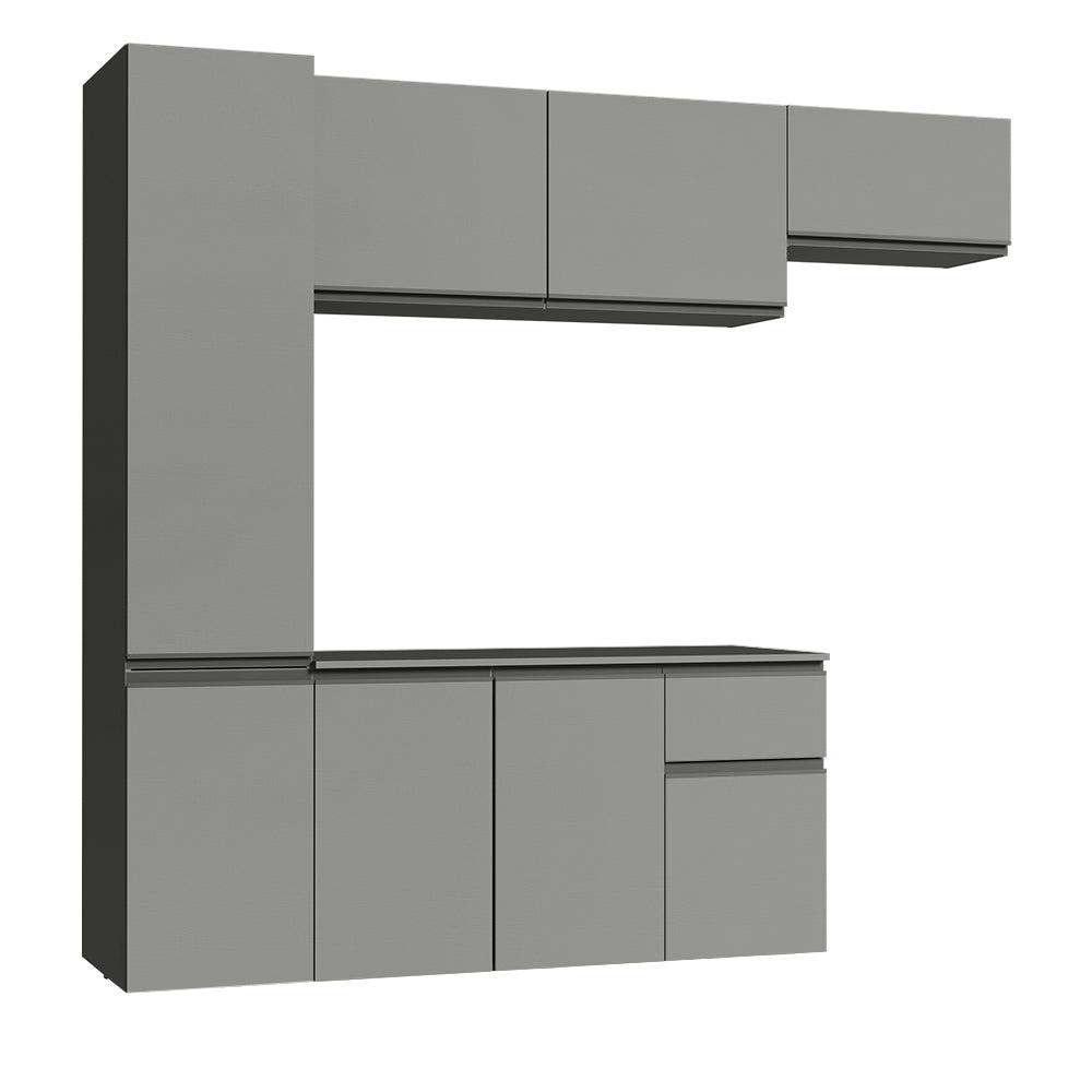 Cocina Compacta 220 cm Sin Patas Nice Gris 02