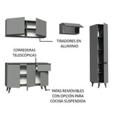 Combo Completo de Cocina 220 cm Gris Nice Madesa 03