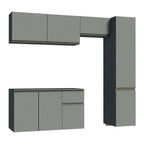 Cocina Compacta 220 cm 8 Puertas 1 Cajón Flotante Gris Nice Madesa