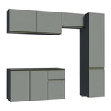 Cocina Compacta 220 cm Sin Patas Nice Gris 04