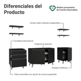 Combo Completo de Cocina 240 cm Negro Nice Madesa 01