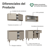 Combo de Cocina 240 cm Con Patas Nice Crema 02