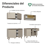 Combo de Cocina 240 cm Con Patas Nice Crema 03