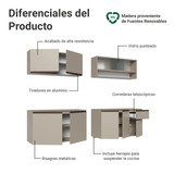 Combo de Cocina 240 cm Sin Patas Nice Crema 04