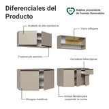 Combo de Cocina 240 cm Sin Patas Nice Crema 05