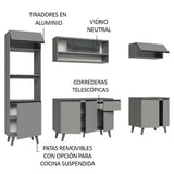 Combo Completo de Cocina 260 cm Gris Nice Madesa 01