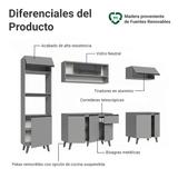 Combo Completo de Cocina 260 cm Gris Nice Madesa 01